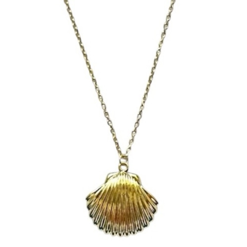 Lisa Robertson Gold over .925 Sterling Silver Shell Pendant Necklace 16”